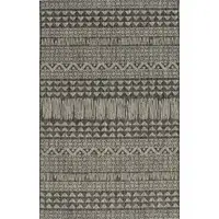 Photo of Charcoal Machine Woven UV Treated Tribal Indoor Outdoor Accent Rug