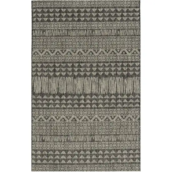 Charcoal Southwestern Indoor Outdoor Area Rug Photo 2