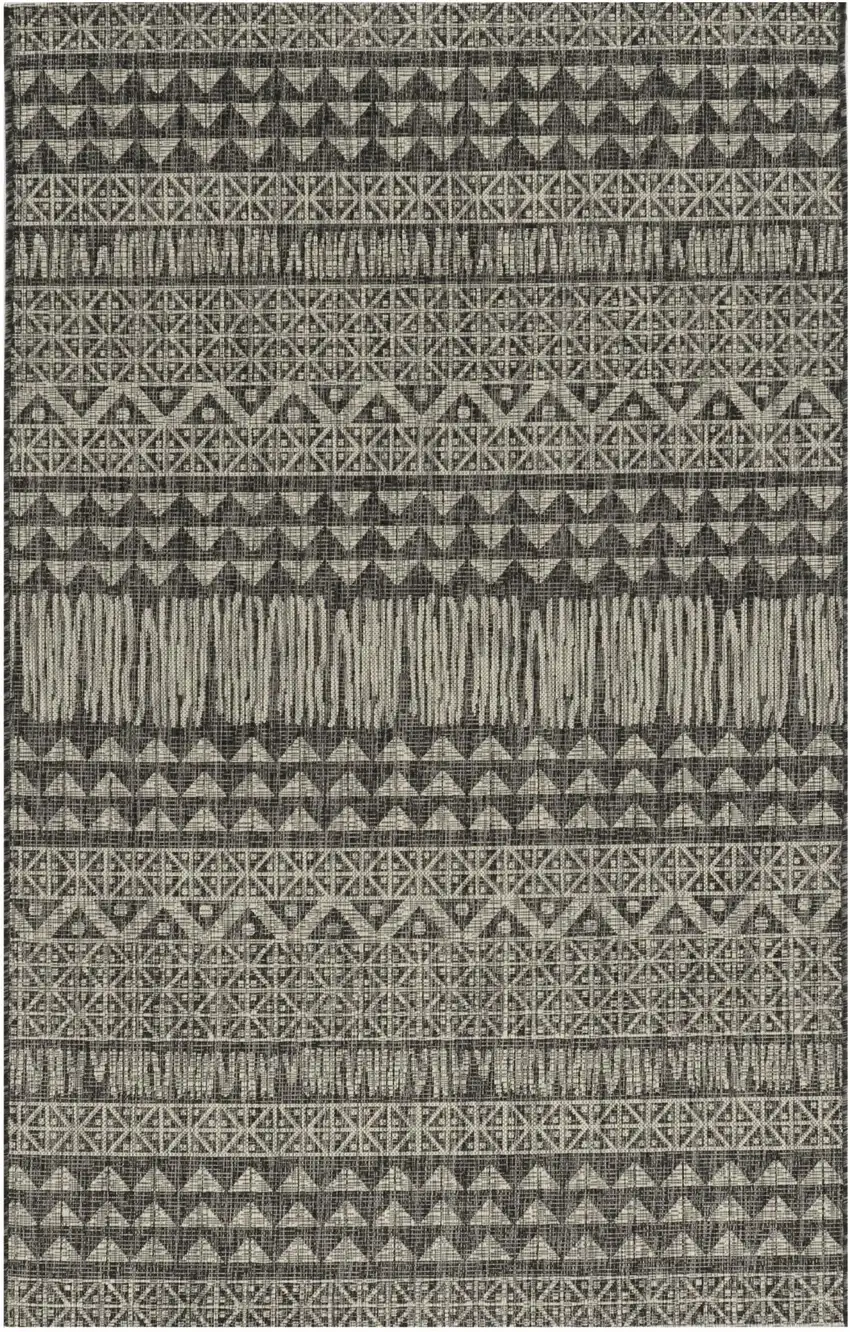 Charcoal Southwestern Indoor Outdoor Area Rug Photo 2