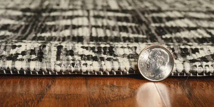 Charcoal Machine Woven UV Treated Tribal Indoor Outdoor Accent Rug Photo 6