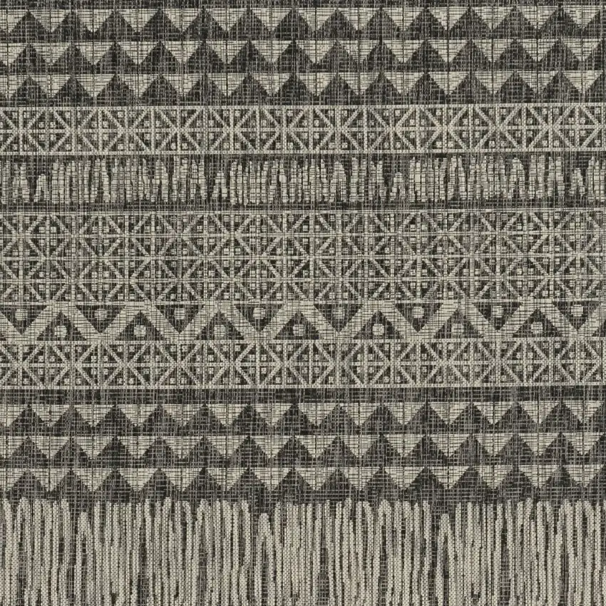 3'X4' Charcoal Machine Woven Uv Treated Tribal Indoor Outdoor Accent Rug Photo 5