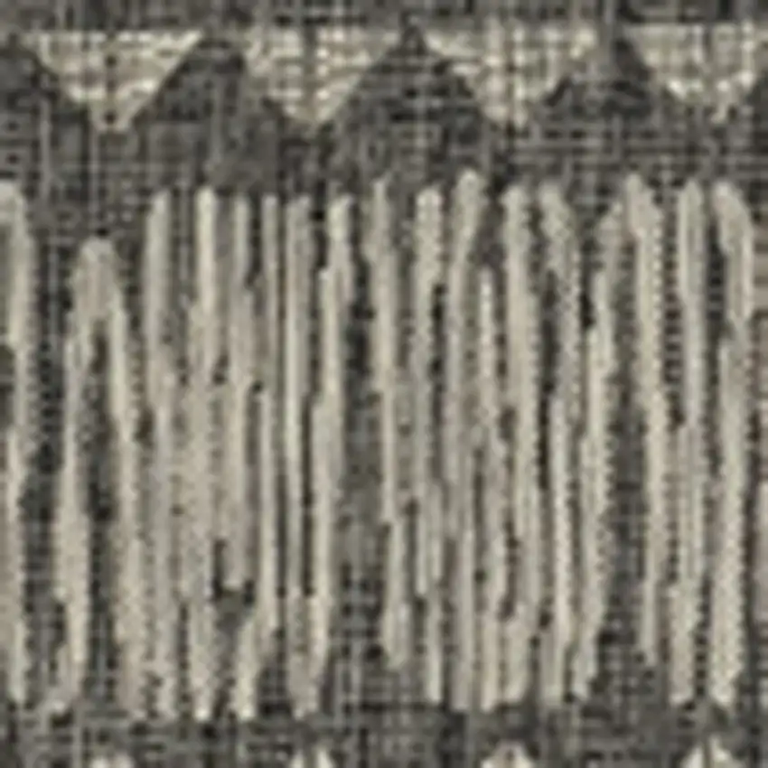 8'X11' Charcoal Machine Woven Uv Treated Tribal Indoor Outdoor Area Rug Photo 4