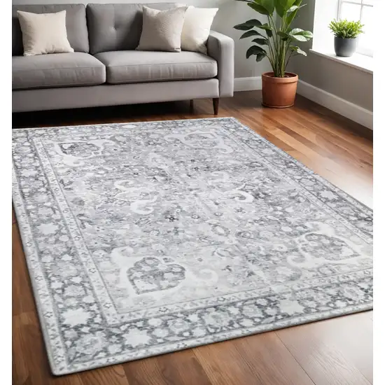 Charcoal And Gray Medallion Area Rug Photo 1