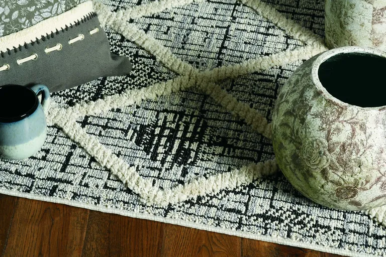 Charcoal Polyester Rug Photo 3