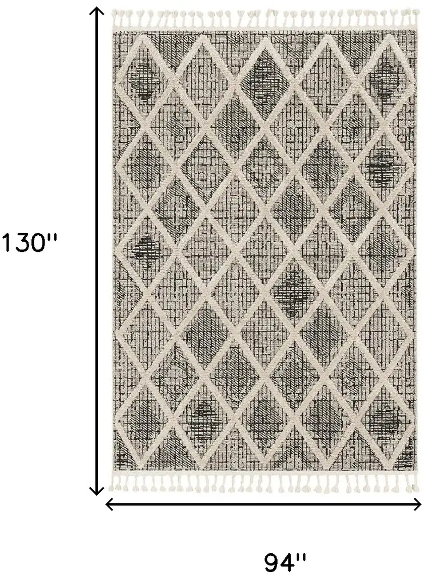 94 X 130 Charcoal Polyester Rug Photo 3