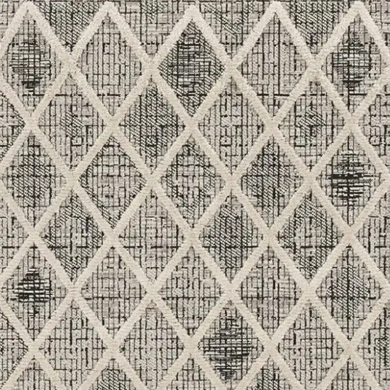 Cream And Charcoal Geometric Area Rug Photo 4