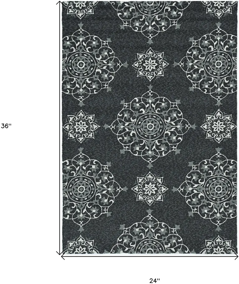 Charcoal Polypropylene Accent Rug Photo 5