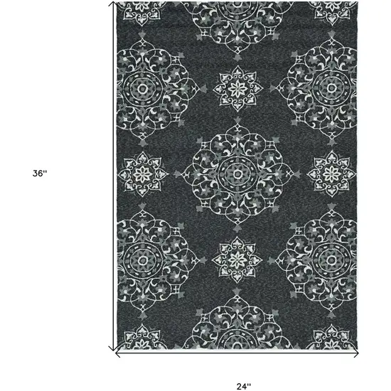 Charcoal Polypropylene Accent Rug Photo 3