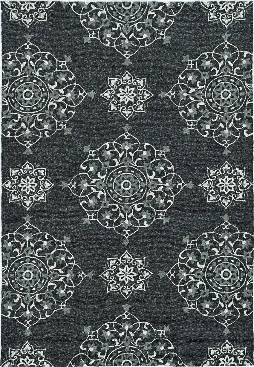 Charcoal Polypropylene Accent Rug Photo 1