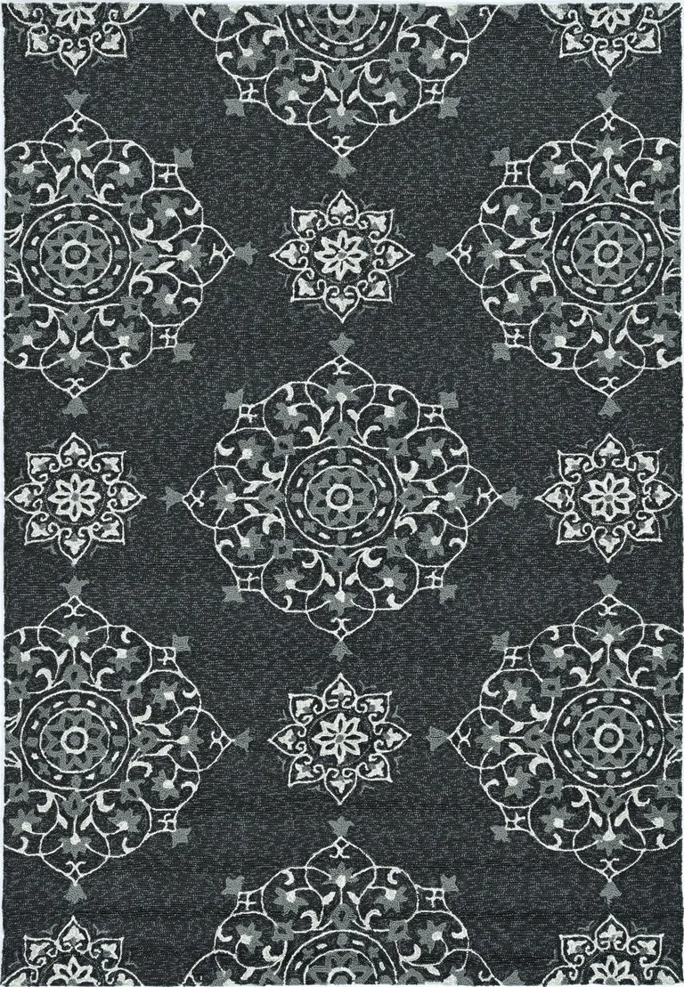 Charcoal Polypropylene Accent Rug Photo 1