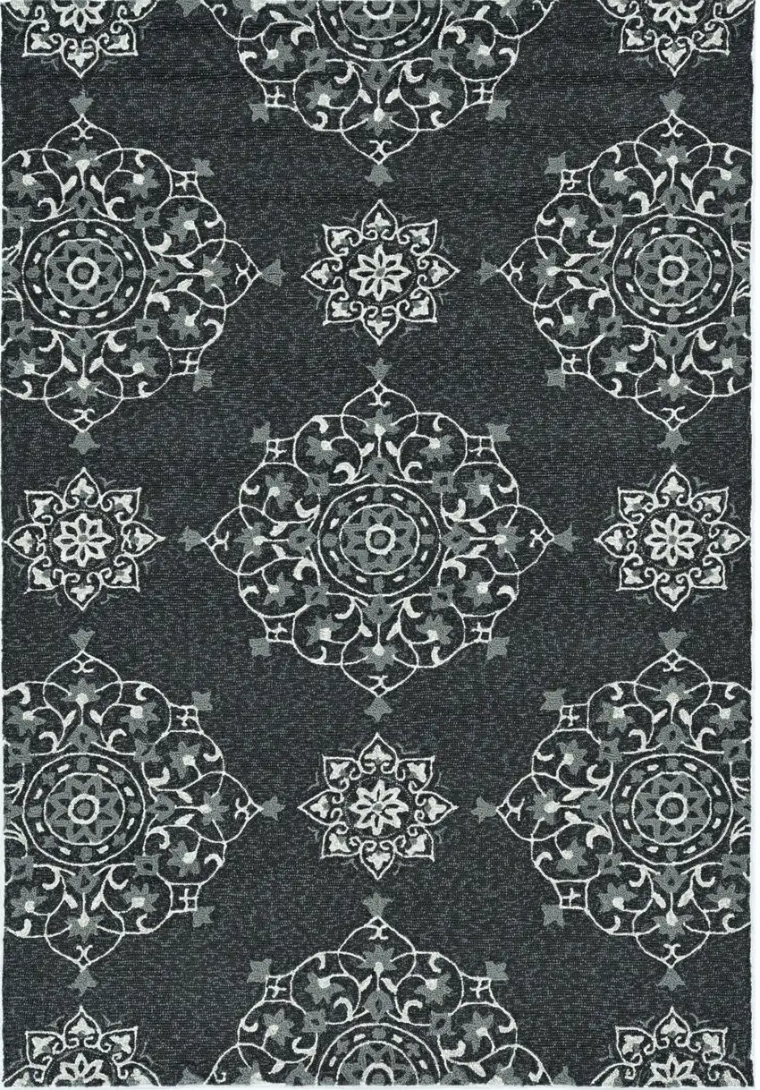 Charcoal Polypropylene Accent Rug Photo 2
