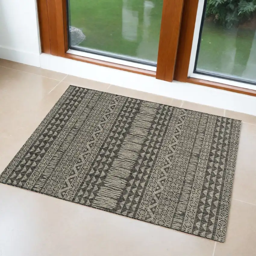 Charcoal Tribal Area Rug Photo 1