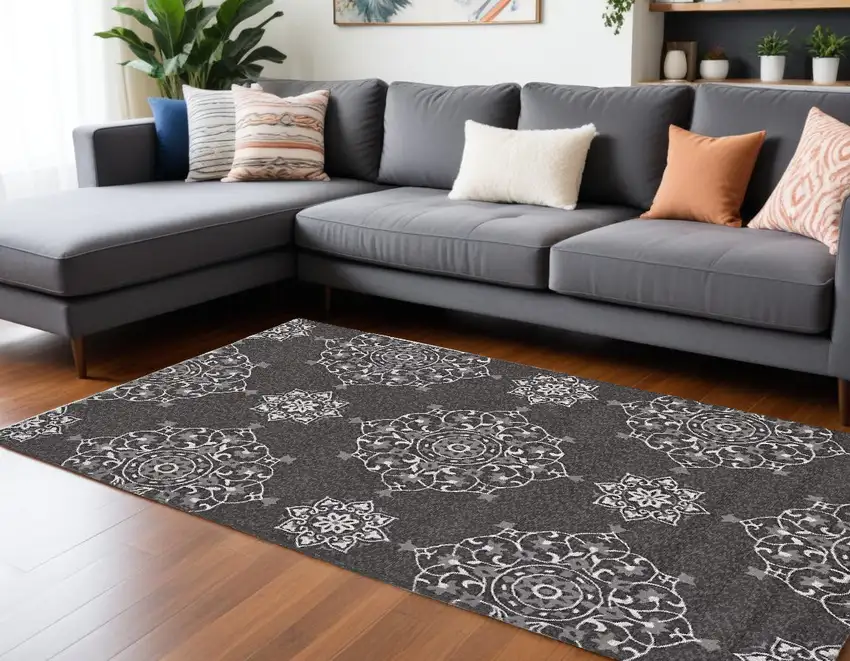 Charcoal Hand Tufted Area Rug Photo 1