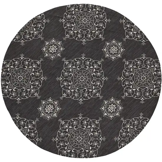 Charcoal Polypropylene Rug Photo 3