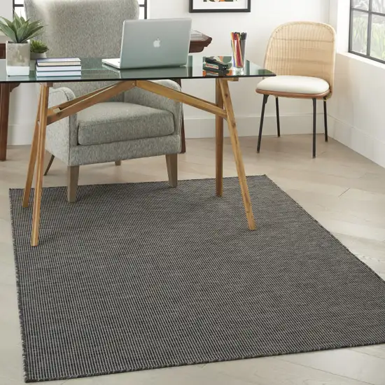 Charcoal Indoor Outdoor Area Rug Photo 6
