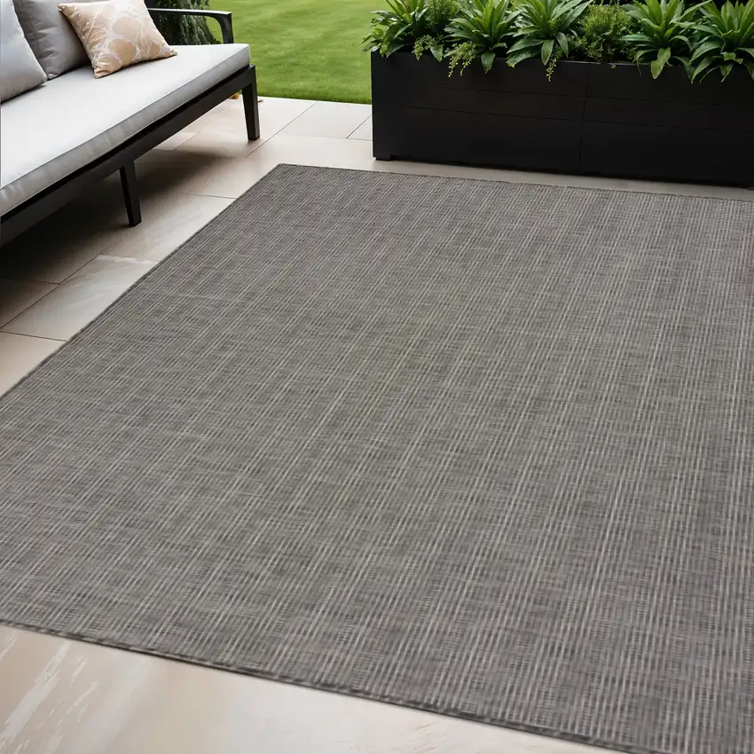 Charcoal Indoor Outdoor Area Rug Photo 1