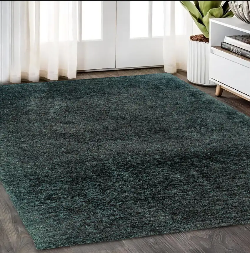 Charcoal Shag Hand Tufted Area Rug Photo 1