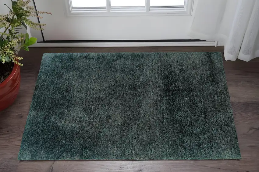 Charcoal Shag Hand Tufted Area Rug Photo 1