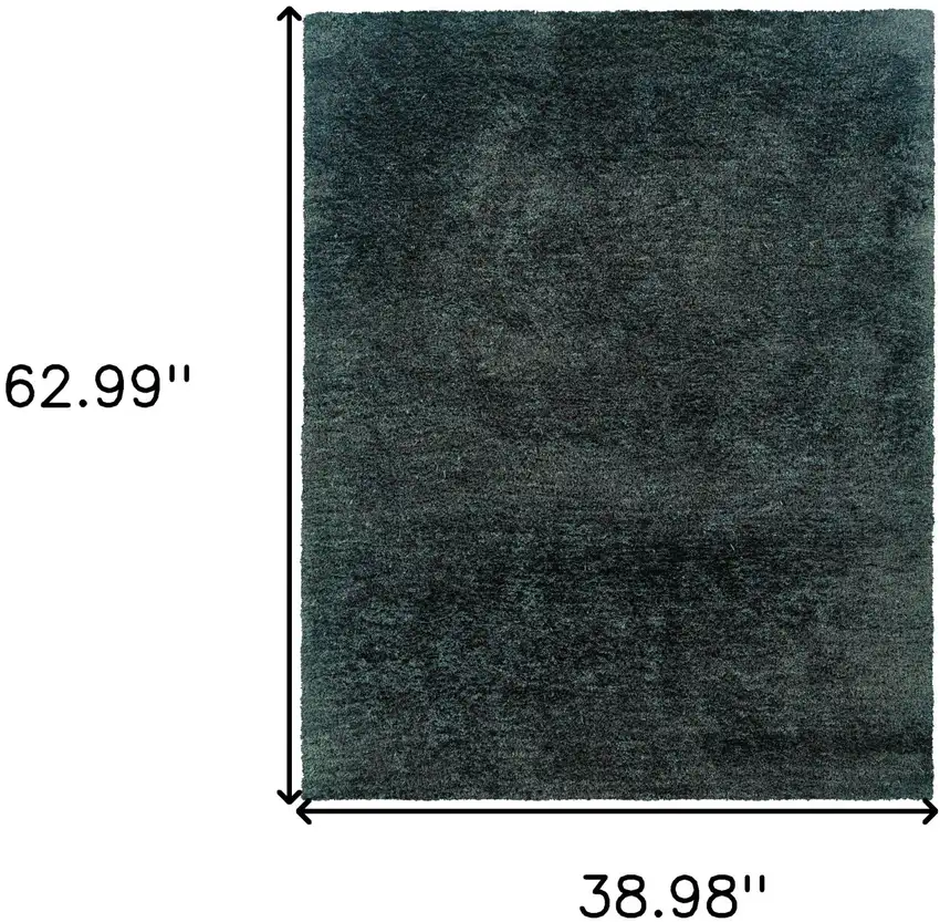 Charcoal Shag Hand Tufted Area Rug Photo 3