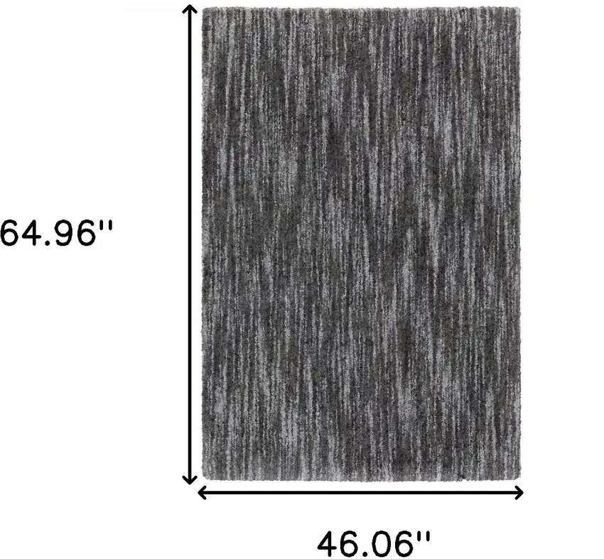 Charcoal Shag Power Loom Stain Resistant Area Rug Photo 10