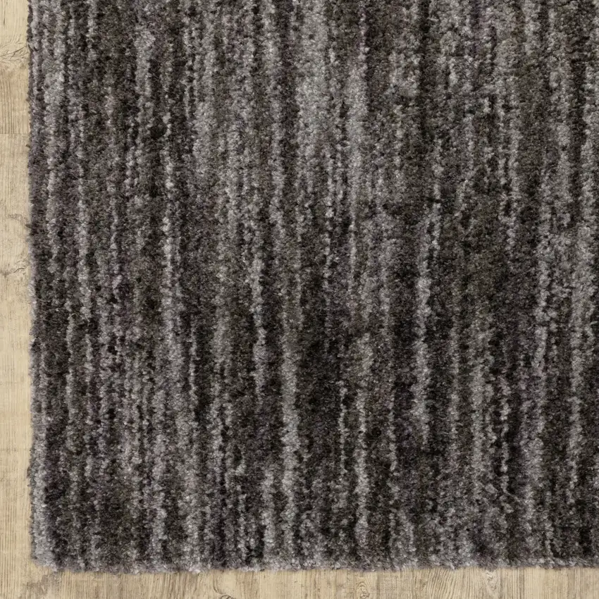 Charcoal Shag Power Loom Stain Resistant Area Rug Photo 9