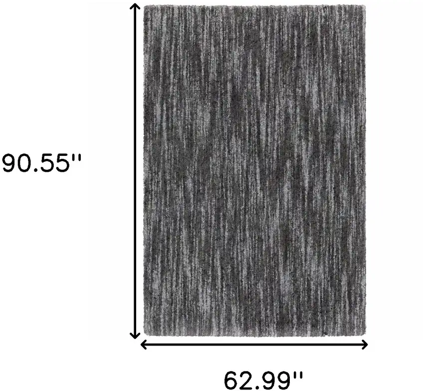 Charcoal Shag Power Loom Stain Resistant Area Rug Photo 10