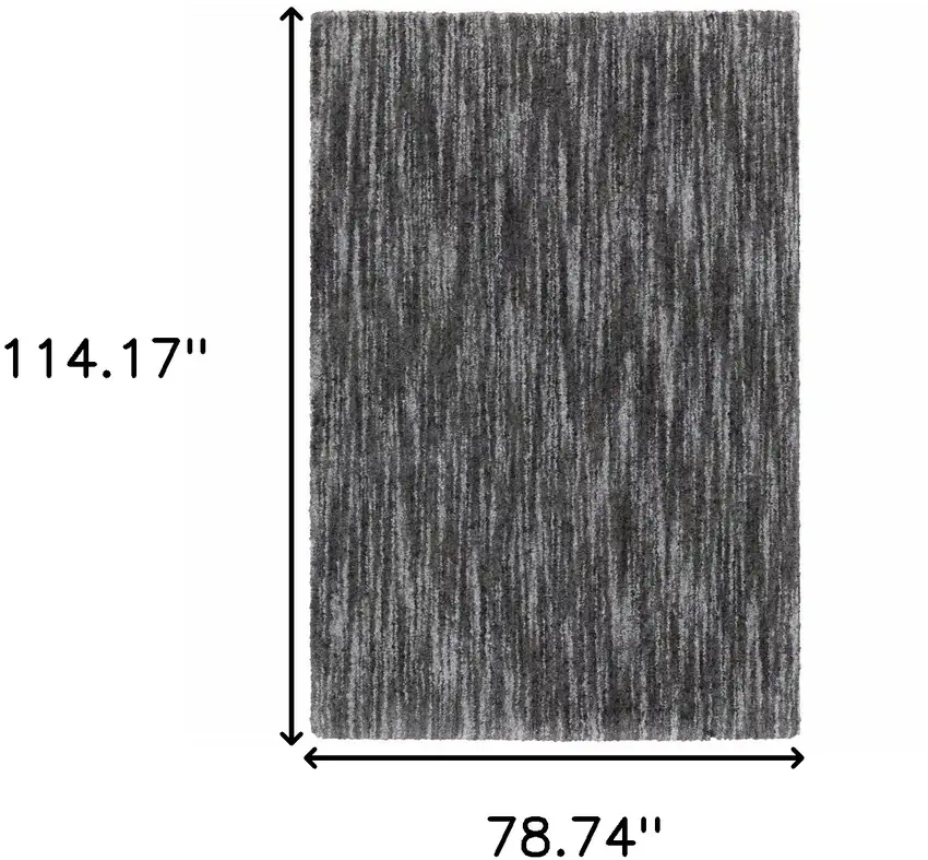 Charcoal Shag Power Loom Stain Resistant Area Rug Photo 10