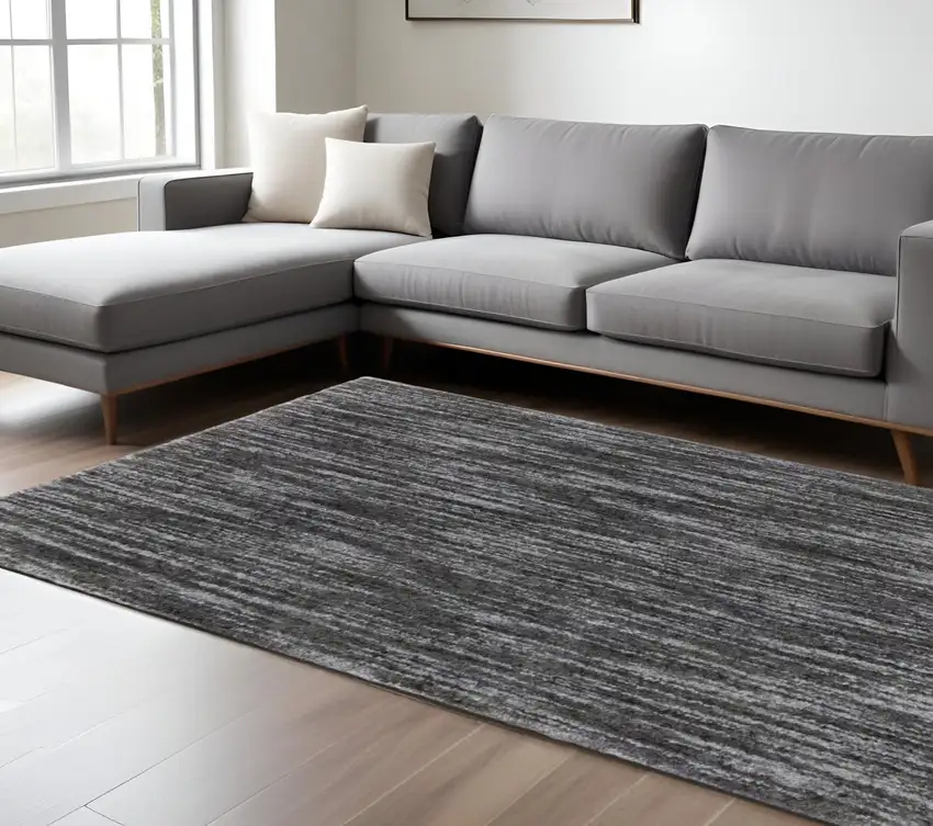 Charcoal Shag Power Loom Area Rug Photo 1