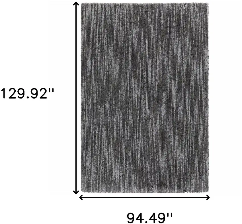 Charcoal Shag Power Loom Stain Resistant Area Rug Photo 10