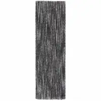 Photo of Charcoal Shag Power Loom Stain Resistant Runner Rug