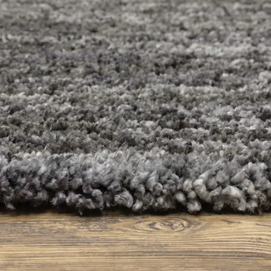 Charcoal Shag Power Loom Stain Resistant Runner Rug Photo 6