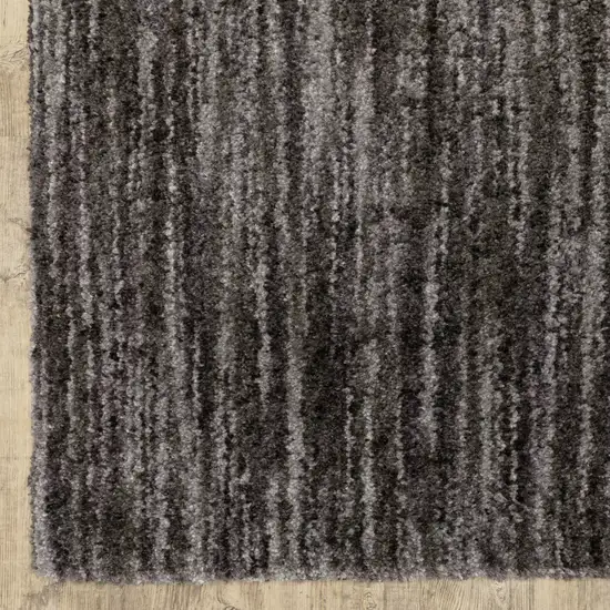 Charcoal Shag Power Loom Stain Resistant Runner Rug Photo 8