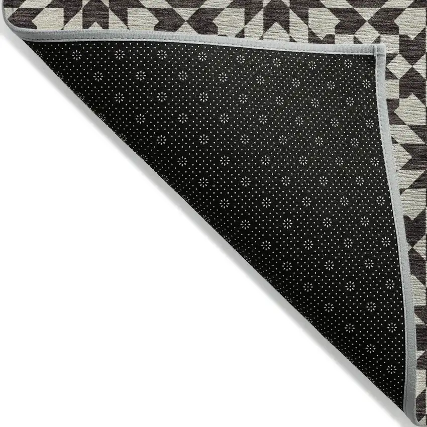 Charcoal Silver And Copper Floral Medallion Washable Indoor Outdoor Area Rug Photo 2