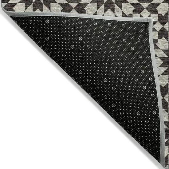 Charcoal Silver And Copper Floral Medallion Washable Indoor Outdoor Area Rug Photo 2