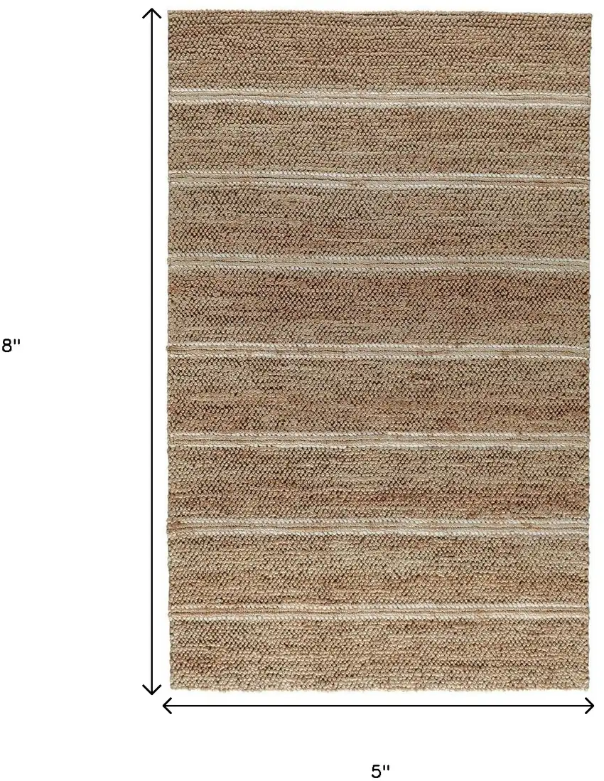 Charcoal Striped Hand Woven Area Rug Photo 6