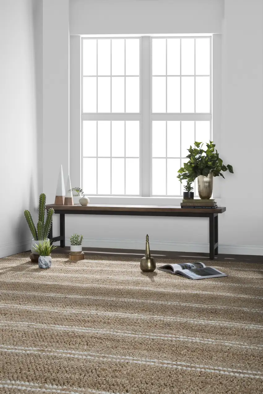 Charcoal Striped Hand Woven Area Rug Photo 6