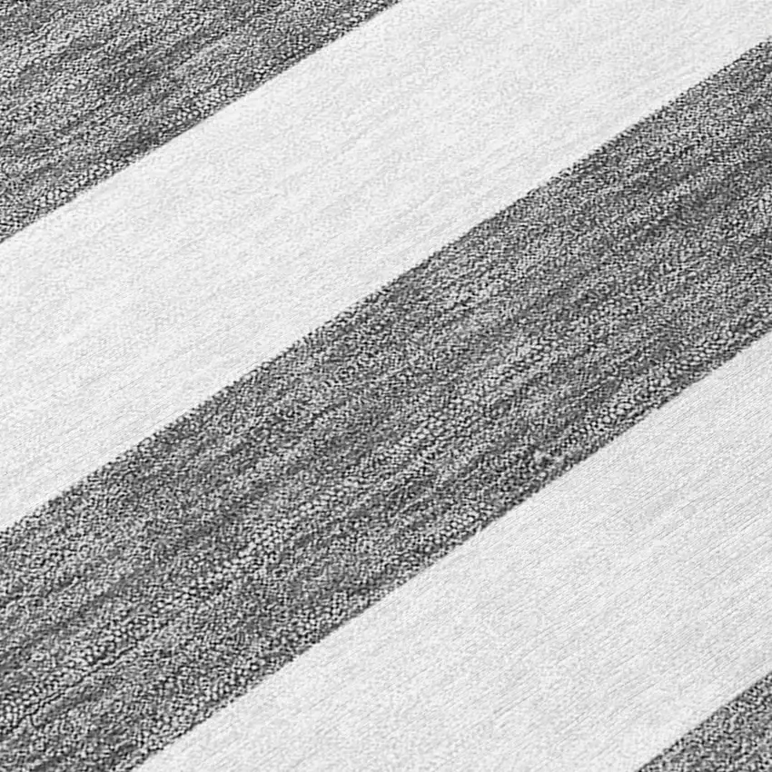 Charcoal Striped Washable Non Skid Indoor Outdoor Area Rug Photo 8