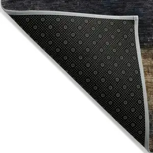 Photo of Charcoal Tan And Beige Abstract Washable Indoor Outdoor Area Rug
