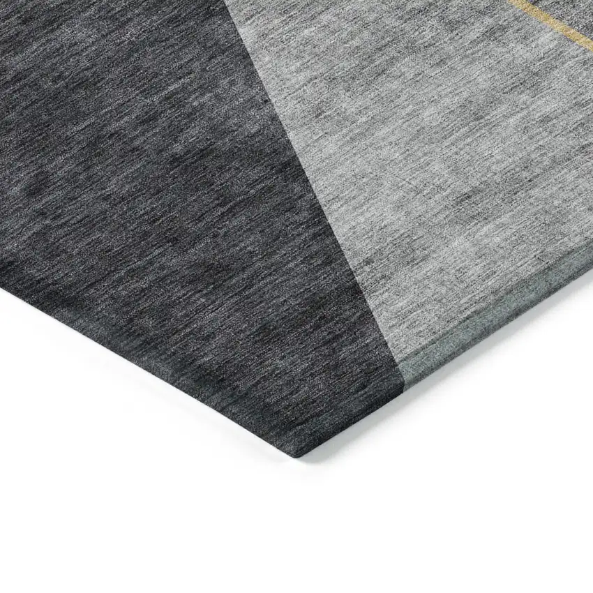 Charcoal Taupe And Gray Geometric Washable Indoor Outdoor Area Rug Photo 3