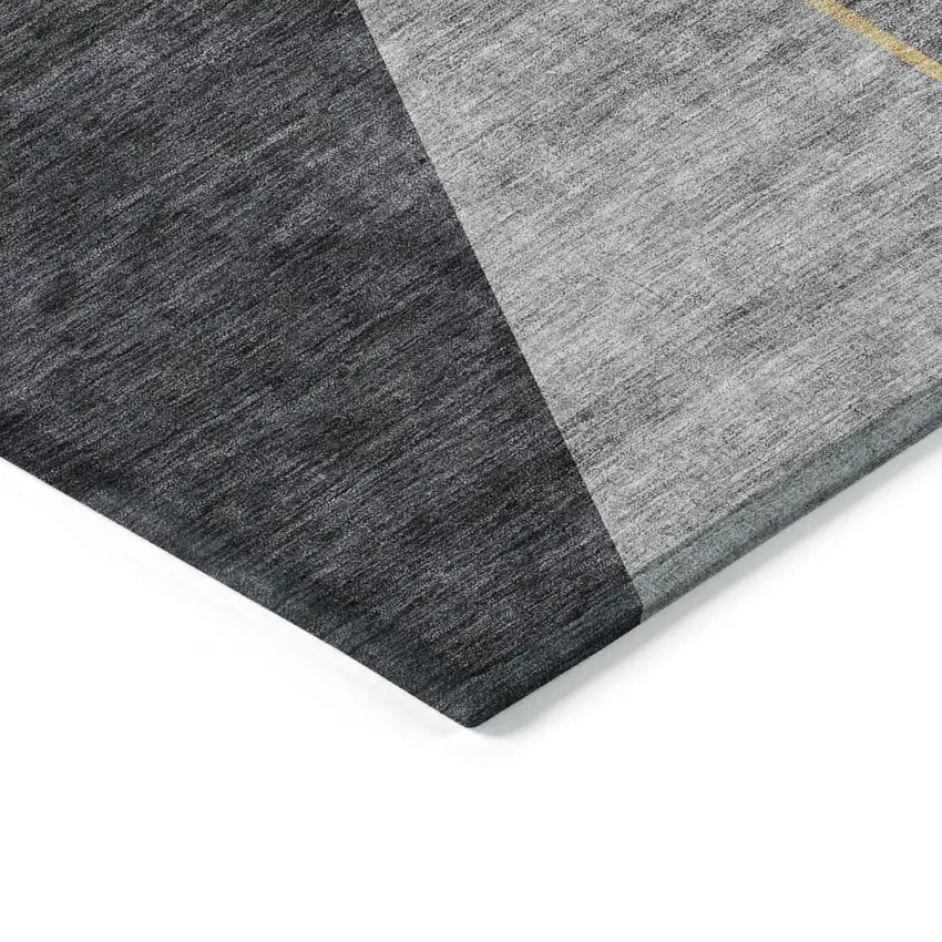 Charcoal Taupe And Gray Geometric Washable Indoor Outdoor Area Rug Photo 3