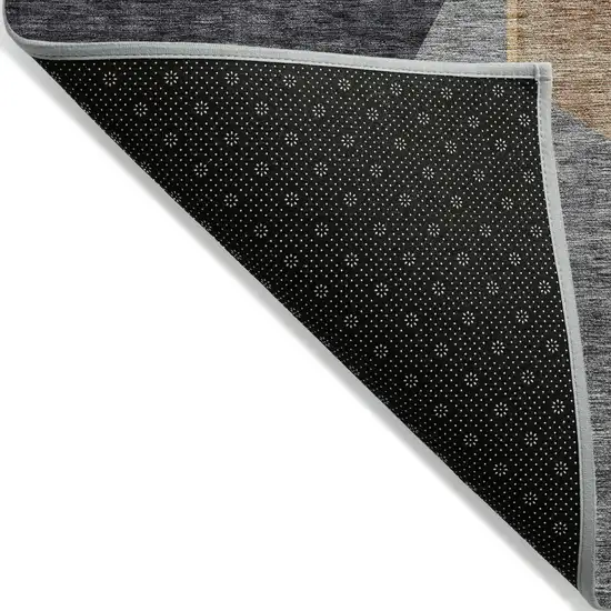 Charcoal Taupe And Gray Geometric Washable Indoor Outdoor Area Rug Photo 4