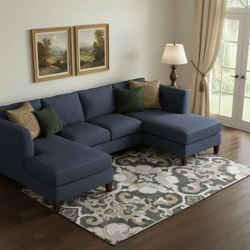 Charcoal Taupe And Ivory Floral Medallion Washable Area Rug With UV Protection Photo 2