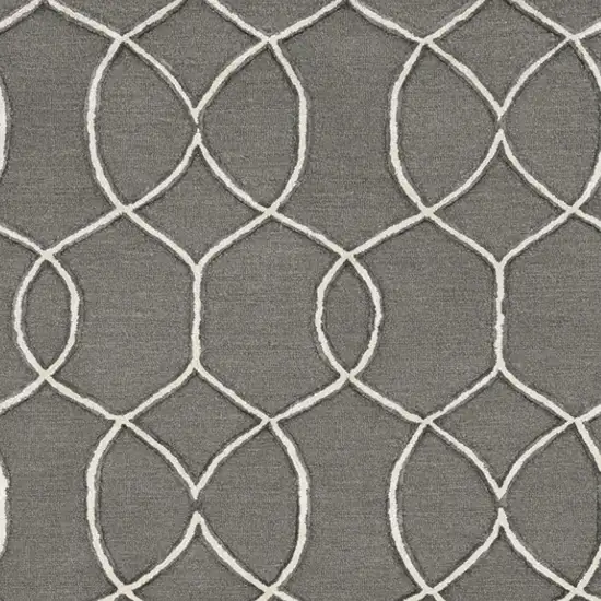 Charcoal Wool Trellis Hand Tufted Area Rug Photo 4