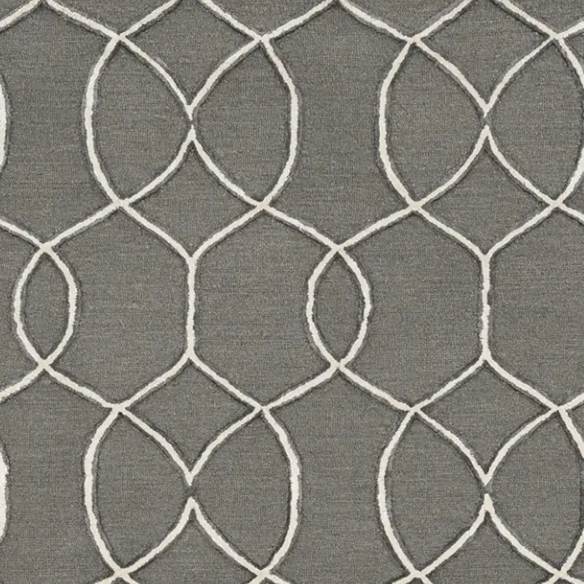 Charcoal Wool Trellis Hand Tufted Area Rug Photo 4