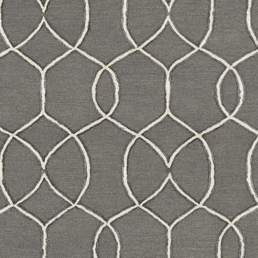 Charcoal Trellis Wool Indoor Area Rug Photo 4