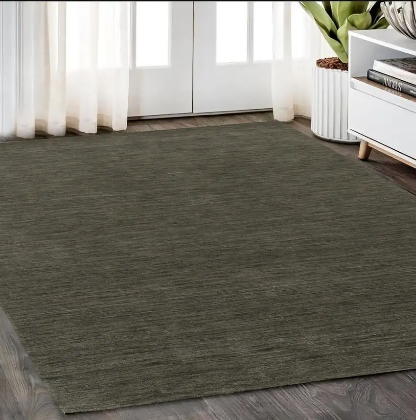 Charcoal Wool Hand Tufted Area Rug Photo 1