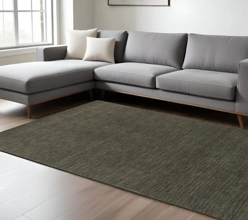 Charcoal Wool Hand Tufted Area Rug Photo 1