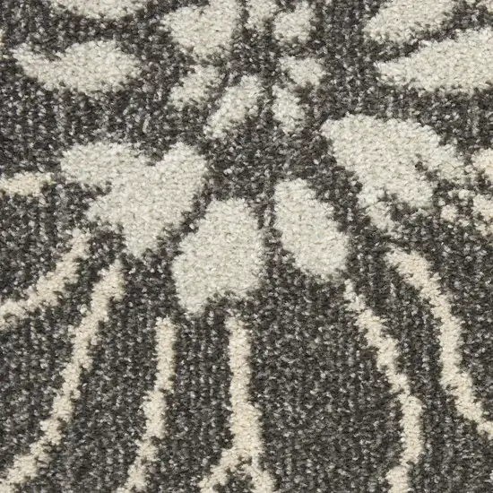 Blue And Gray Floral Area Rug Photo 4