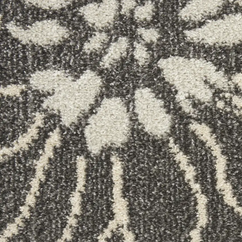 Blue And Gray Floral Area Rug Photo 4