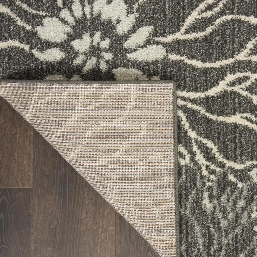 Blue And Gray Floral Area Rug Photo 9